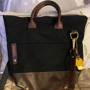 R Riveter Black canvas and brown leather Made by spouses of service members